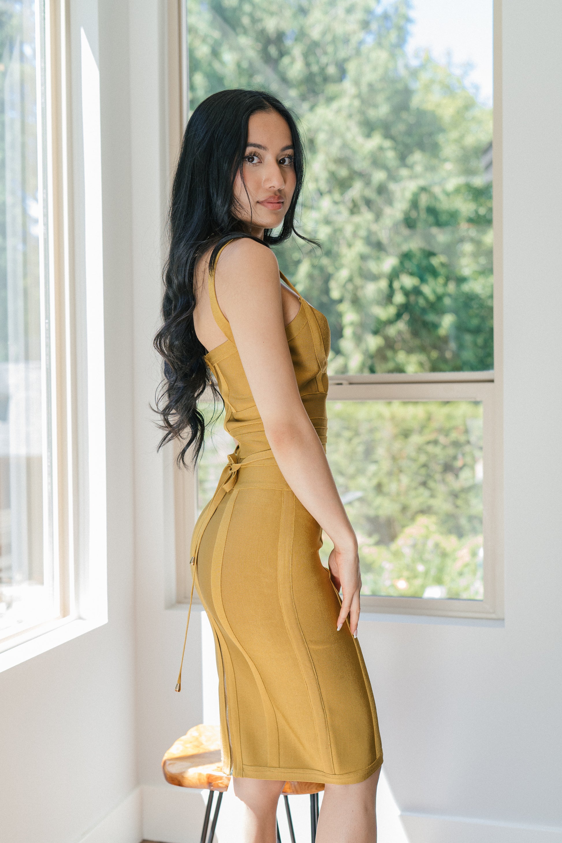 Gold Bandage Dress