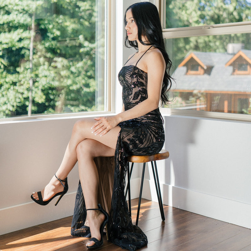 Le Chateau Black Evening Gowns/Prom Dress