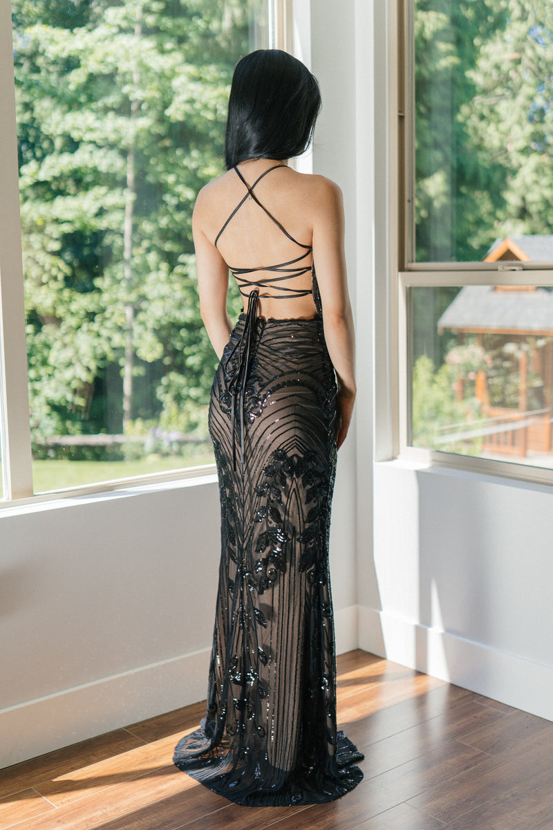 Le Chateau Black Evening Gowns/Prom Dress