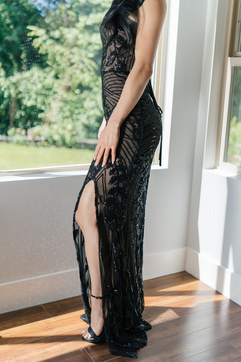 Le Chateau Black Evening Gowns/Prom Dress