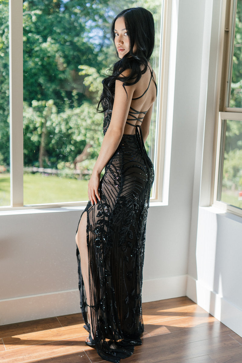 Le Chateau Black Evening Gowns/Prom Dress