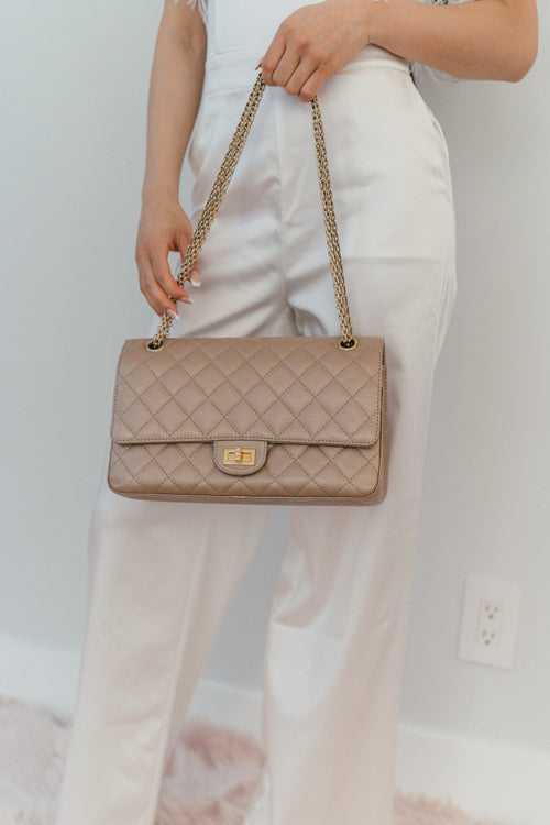 Beige Chanel 2.55 Cross Body Bag