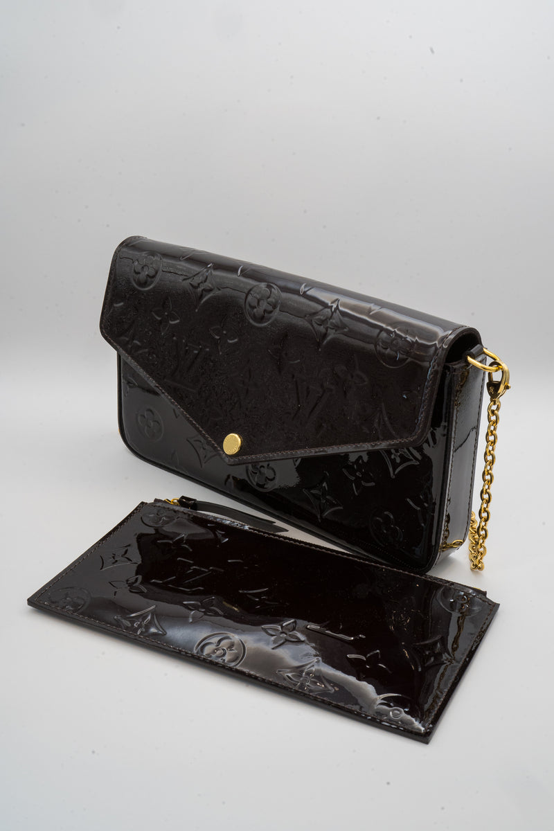 Louis Vitton Purple Monogram Vernis Pochette Felicie