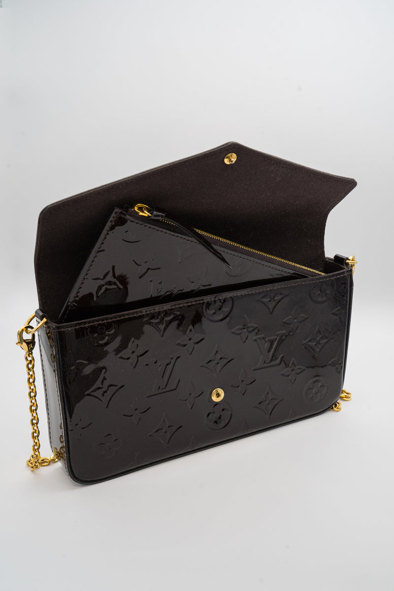 Louis Vitton Purple Monogram Vernis Pochette Felicie