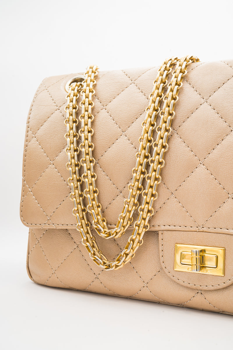 Beige Chanel 2.55 Cross Body Bag