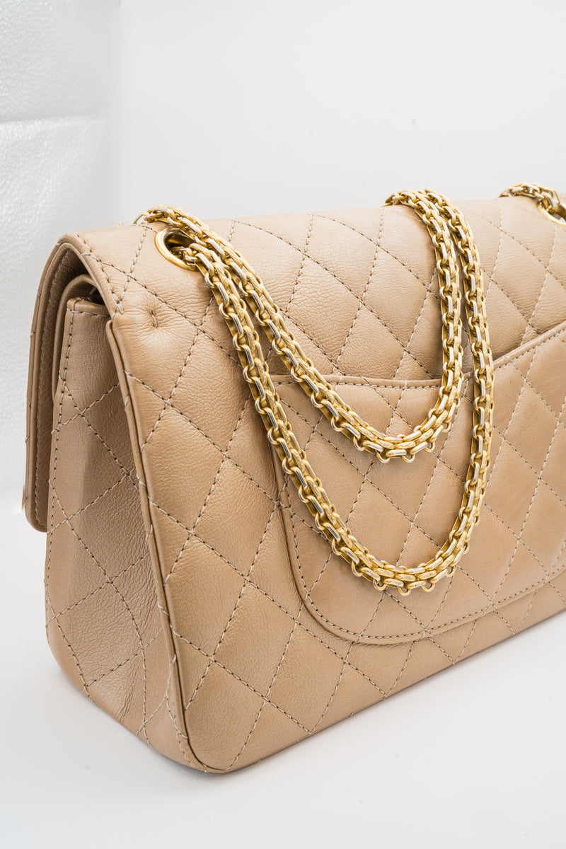 Beige Chanel 2.55 Cross Body Bag