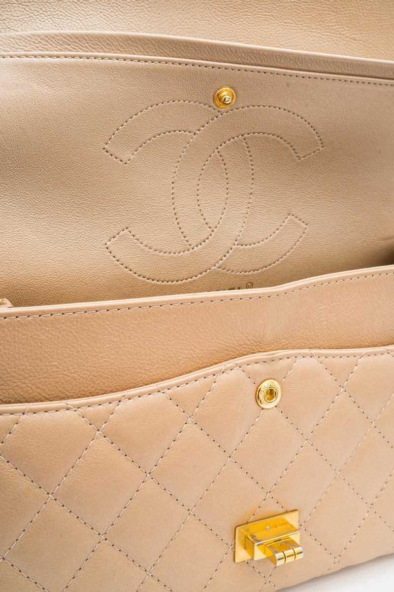 Beige Chanel 2.55 Cross Body Bag