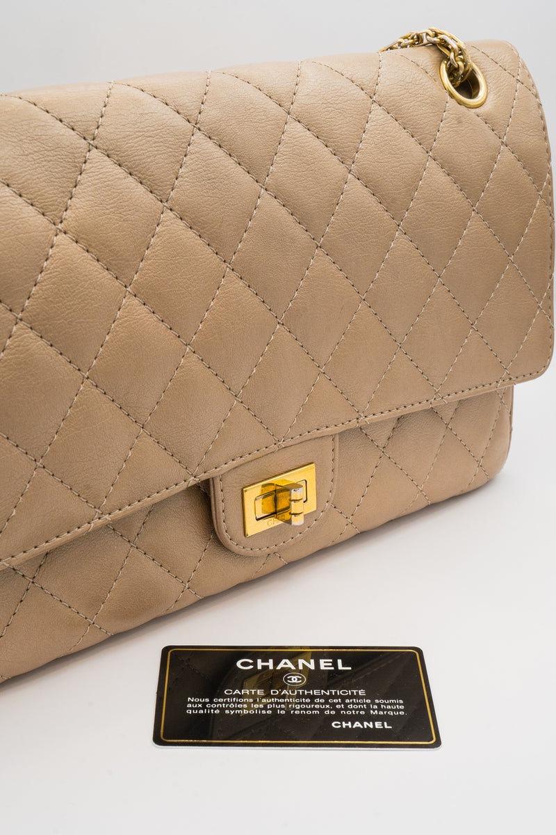 Beige Chanel 2.55 Cross Body Bag